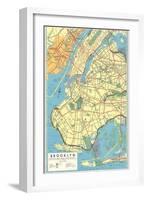 Map of Brooklyn, New York-null-Framed Art Print