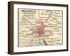 Map of Brussels (C. 1900), Maps-Encyclopaedia Britannica-Framed Art Print