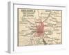 Map of Brussels (C. 1900), Maps-Encyclopaedia Britannica-Framed Art Print