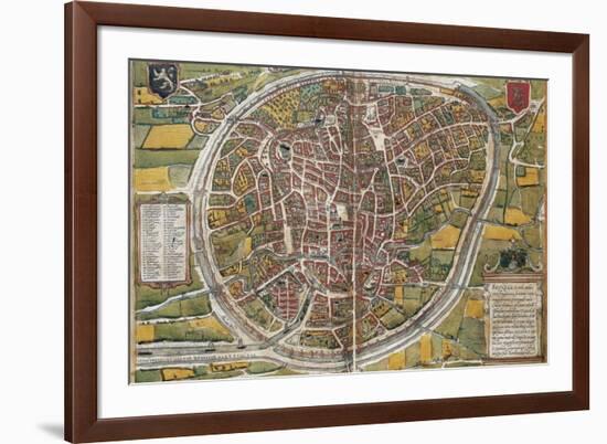 Map of Brussels-Abraham Ortelius-Framed Premium Giclee Print