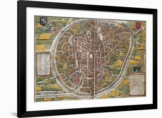 Map of Brussels-Abraham Ortelius-Framed Premium Giclee Print