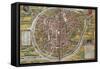 Map of Brussels-Abraham Ortelius-Framed Stretched Canvas