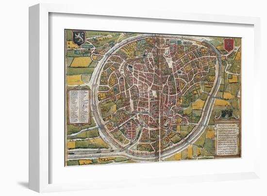 Map of Brussels-Abraham Ortelius-Framed Art Print