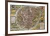 Map of Brussels-Abraham Ortelius-Framed Art Print