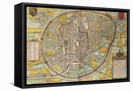 Map of Bruxelles from Civitates Orbis Terrarum-null-Framed Stretched Canvas