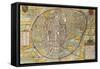Map of Bruxelles from Civitates Orbis Terrarum-null-Framed Stretched Canvas