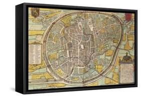 Map of Bruxelles from Civitates Orbis Terrarum-null-Framed Stretched Canvas