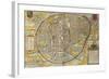 Map of Bruxelles from Civitates Orbis Terrarum-null-Framed Giclee Print