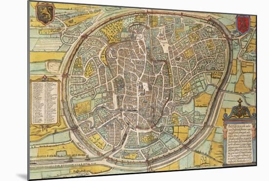 Map of Bruxelles from Civitates Orbis Terrarum-null-Mounted Giclee Print