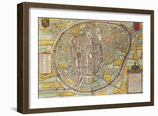 Map of Bruxelles from Civitates Orbis Terrarum-null-Framed Giclee Print