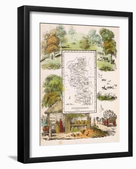 Map of Buckinghamshire-null-Framed Giclee Print