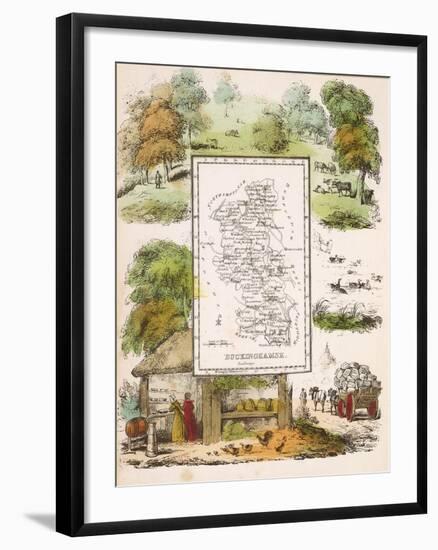 Map of Buckinghamshire-null-Framed Giclee Print