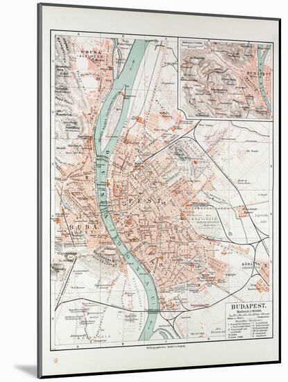 Map of Budapest Hungary 1899-null-Mounted Giclee Print