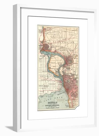 Map of Buffalo and the Niagara Frontier (C.1900)-Encyclopaedia Britannica-Framed Giclee Print