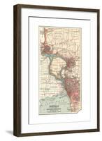 Map of Buffalo and the Niagara Frontier (C.1900)-Encyclopaedia Britannica-Framed Giclee Print