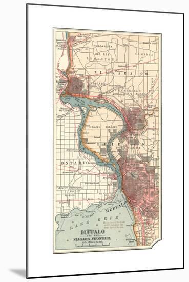 Map of Buffalo and the Niagara Frontier (C.1900)-Encyclopaedia Britannica-Mounted Giclee Print