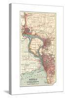 Map of Buffalo and the Niagara Frontier (C.1900)-Encyclopaedia Britannica-Stretched Canvas