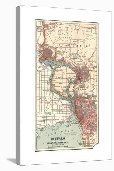 Map of Buffalo and the Niagara Frontier (C.1900)-Encyclopaedia Britannica-Stretched Canvas