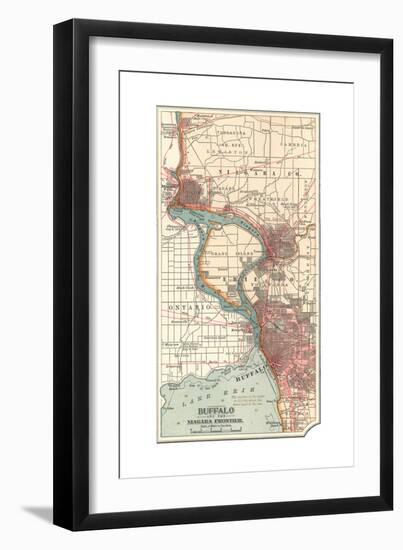 Map of Buffalo and the Niagara Frontier (C.1900)-Encyclopaedia Britannica-Framed Giclee Print