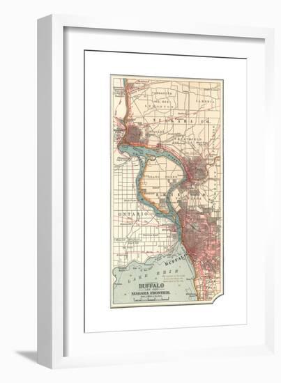 Map of Buffalo and the Niagara Frontier (C.1900)-Encyclopaedia Britannica-Framed Giclee Print