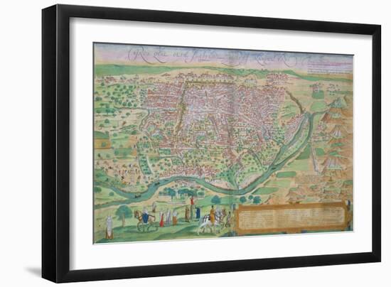 Map of Cairo, from "Civitates Orbis Terrarum" by Georg Braun and Frans Hogenberg, circa 1572-Joris Hoefnagel-Framed Giclee Print