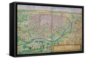 Map of Cairo, from "Civitates Orbis Terrarum" by Georg Braun and Frans Hogenberg, circa 1572-Joris Hoefnagel-Framed Stretched Canvas