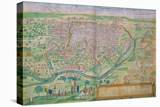 Map of Cairo, from "Civitates Orbis Terrarum" by Georg Braun and Frans Hogenberg, circa 1572-Joris Hoefnagel-Stretched Canvas