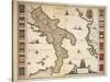 Map of Calabria Region-Joan Blaeu-Stretched Canvas