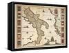 Map of Calabria Region-Joan Blaeu-Framed Stretched Canvas