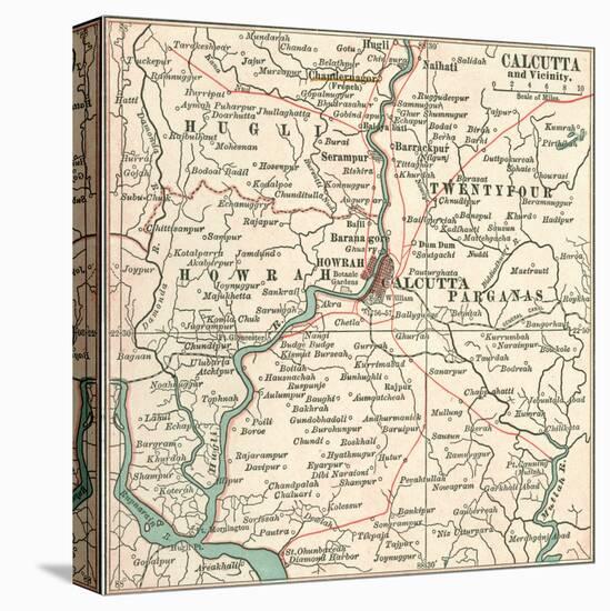 Map of Calcutta (C. 1900), Maps-Encyclopaedia Britannica-Stretched Canvas