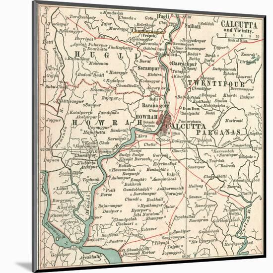 Map of Calcutta (C. 1900), Maps-Encyclopaedia Britannica-Mounted Art Print