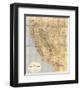 Map of California and Nevada, c.1874-null-Framed Art Print