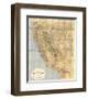 Map of California and Nevada, c.1874-null-Framed Art Print