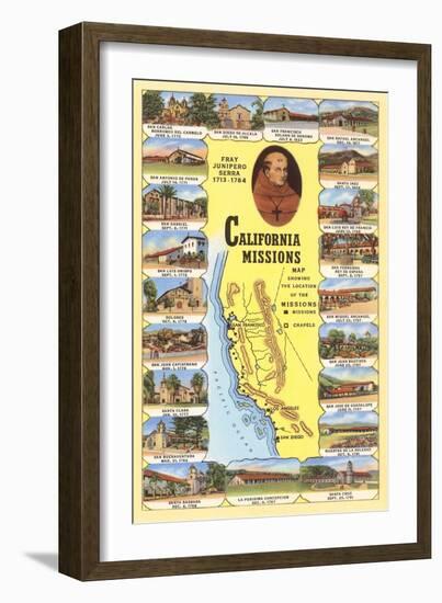 Map of California Missions-null-Framed Art Print