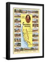 Map of California Missions-null-Framed Art Print