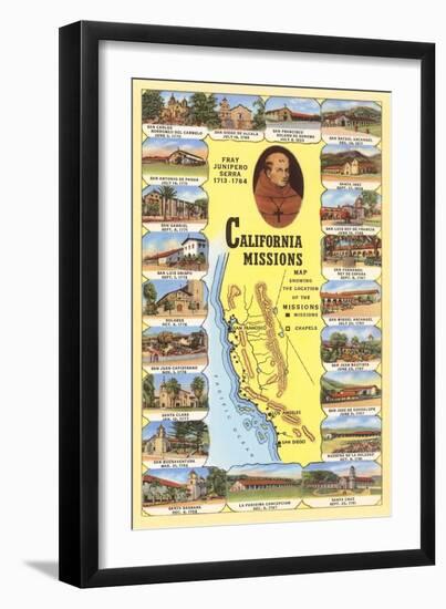 Map of California Missions-null-Framed Art Print