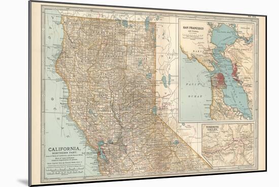 Map of California, Northern Part. United States. Inset Maps of San Francisco and Yosemite Valley-Encyclopaedia Britannica-Mounted Art Print