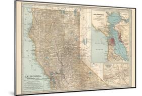 Map of California, Northern Part. United States. Inset Maps of San Francisco and Yosemite Valley-Encyclopaedia Britannica-Mounted Art Print