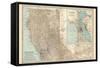 Map of California, Northern Part. United States. Inset Maps of San Francisco and Yosemite Valley-Encyclopaedia Britannica-Framed Stretched Canvas