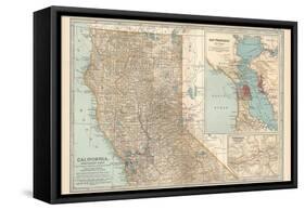 Map of California, Northern Part. United States. Inset Maps of San Francisco and Yosemite Valley-Encyclopaedia Britannica-Framed Stretched Canvas