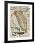 Map of California Roads for Cyclers, 1896-George W^ Blum-Framed Giclee Print