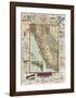 Map of California Roads for Cyclers, 1896-George W^ Blum-Framed Giclee Print