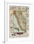 Map of California Roads for Cyclers, 1896-George W^ Blum-Framed Giclee Print