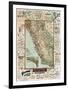 Map of California Roads for Cyclers, 1896-George W^ Blum-Framed Giclee Print