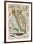 Map of California Roads for Cyclers, 1896-George W^ Blum-Framed Giclee Print