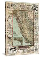 Map of California Roads for Cyclers, 1896-George W^ Blum-Stretched Canvas