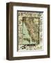 Map of California Roads for Cyclers, c.1896-George W^ Blum-Framed Art Print