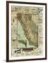 Map of California Roads for Cyclers, c.1896-George W^ Blum-Framed Art Print