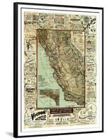 Map of California Roads for Cyclers, c.1896-George W^ Blum-Framed Art Print