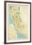 Map of California-The Vintage Collection-Framed Premium Giclee Print